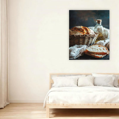 Vintage Bread Unframed Canvas Wall Art  24" X 36"