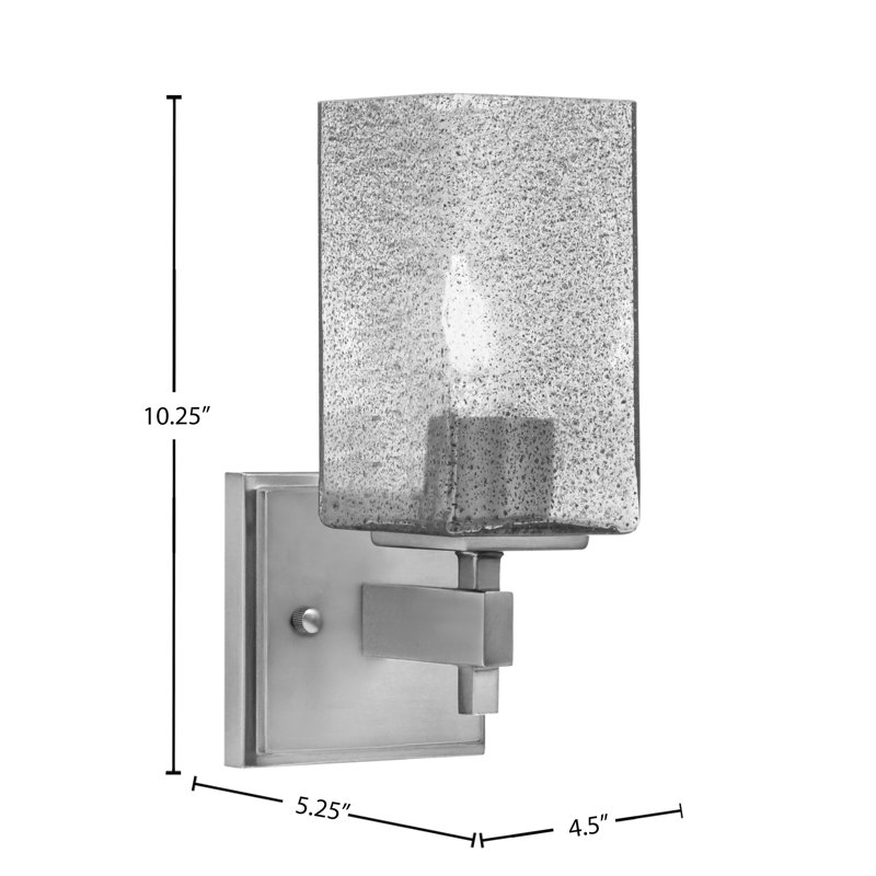 Applique murale avec verre Corbin, Nickel