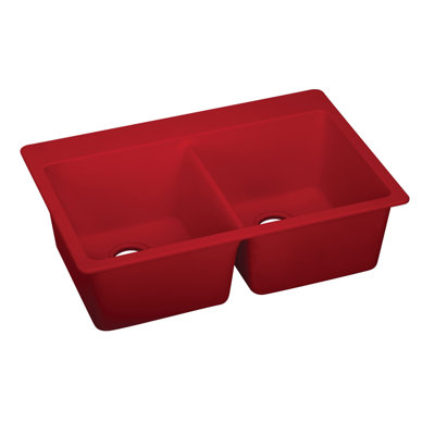 Quartz Luxe 33" L x 19" W Double Basin Undermount Kitchen Sink
