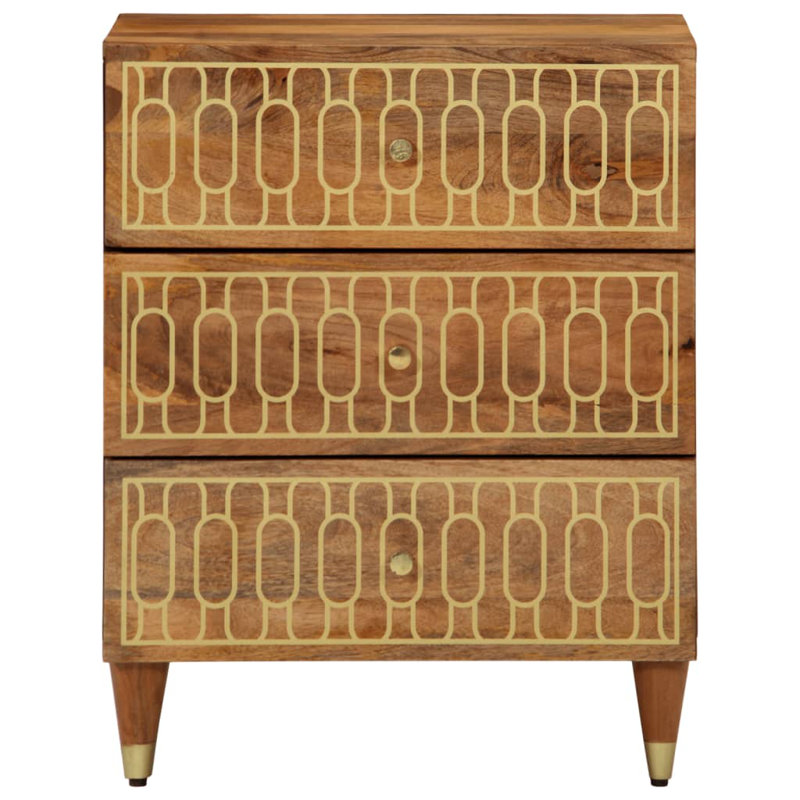 50 cm W Bedside Table, Brown