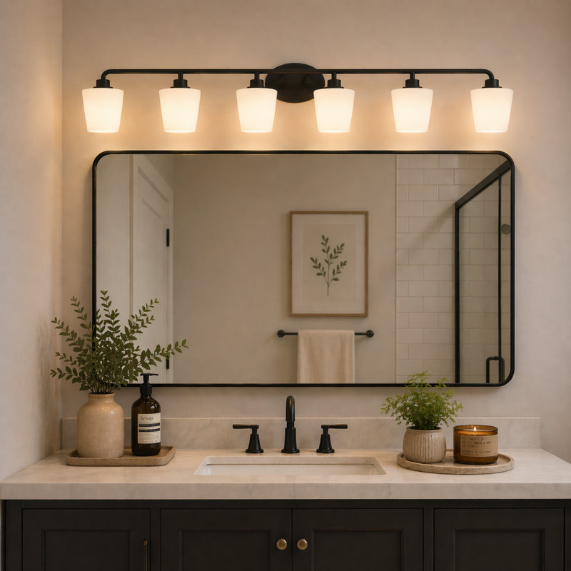 6 - Light Geometric Array Dimmable Vanity Light