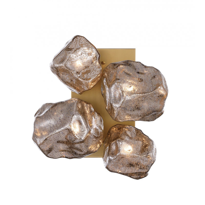  Rockefeller 4-light 12"h Rock Shape Wall Sconce In Aged Brass
