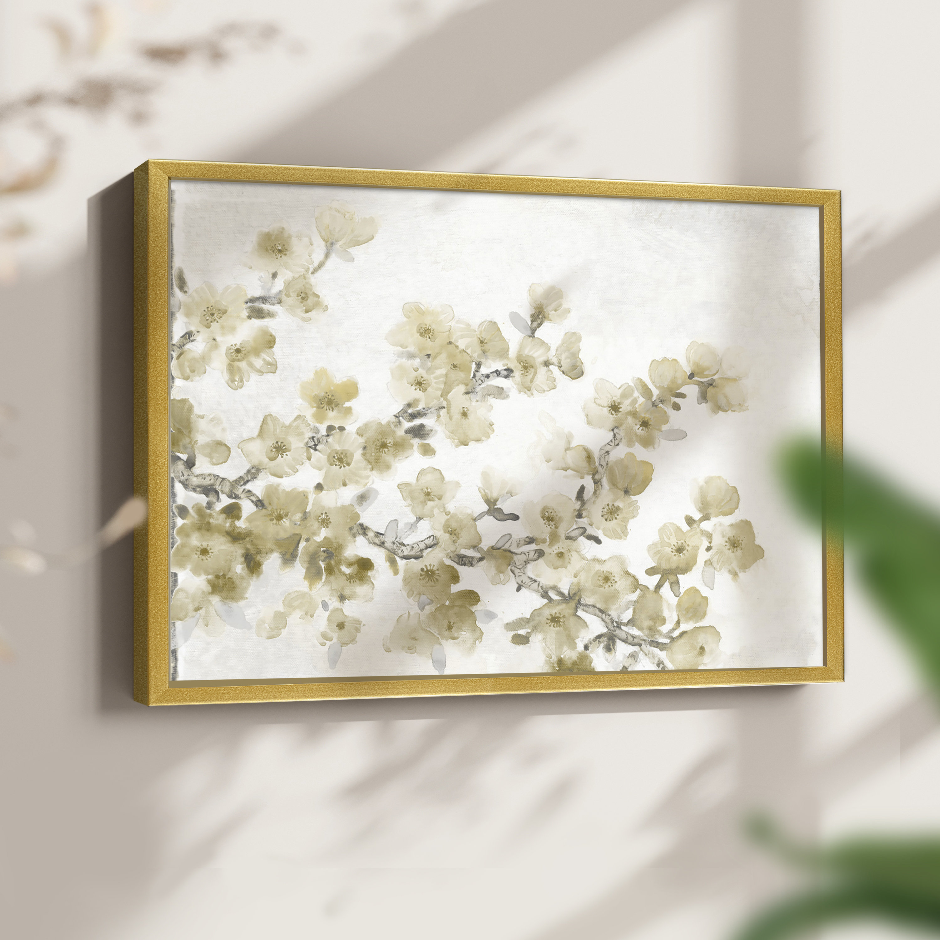 Winston Porter Neutral Cherry Blossom Composition II -Framed Print ...