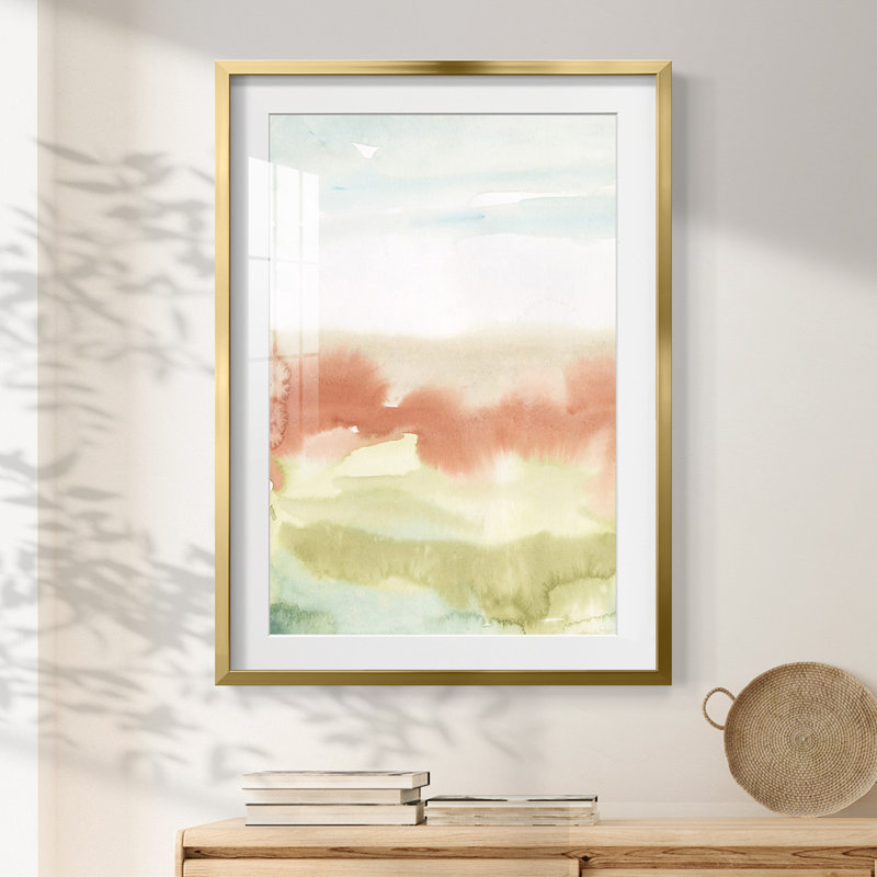 Blush Sunrise I - impression encadrée, H 25,5 po x l 17,5 po, Doré