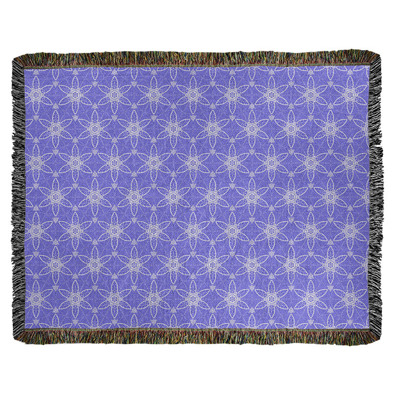 Couverture en coton tissé Katelyn Elizabeth, l 50 po x L 60 po, Noir bleu