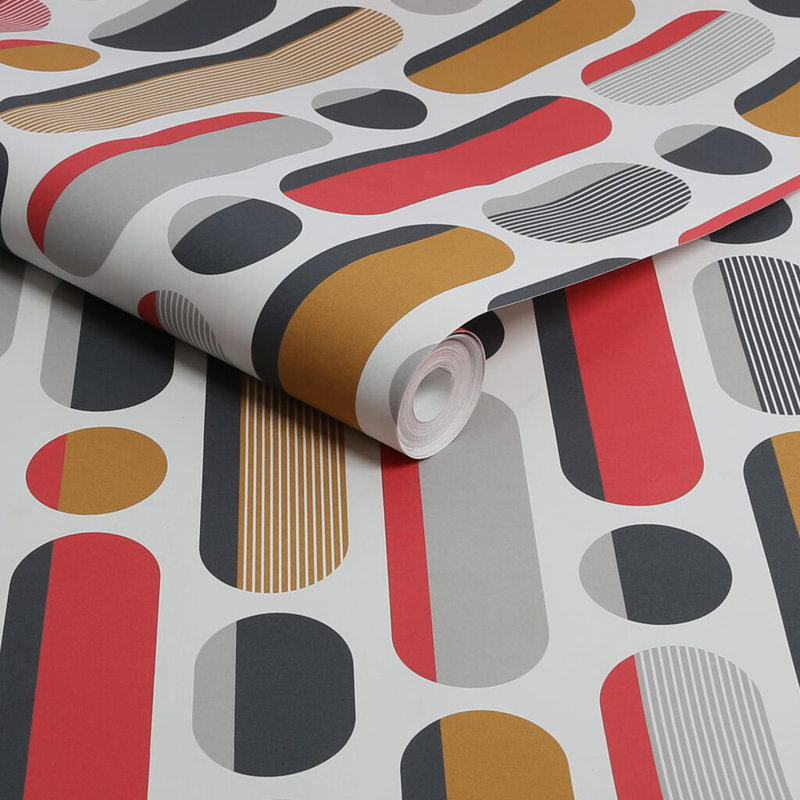 Envy Morse Geometric Wallpaper, Red
