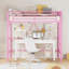 Metal Single Size Loft Bed, Metal Bed Frame with Removable Ladder and Safety Guardrail, Space Saving-1273729877