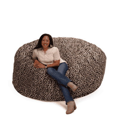  | 6 Ft Bean Bag Chair | Foam Filled - Removable Washable Cover, Giraffe Fur