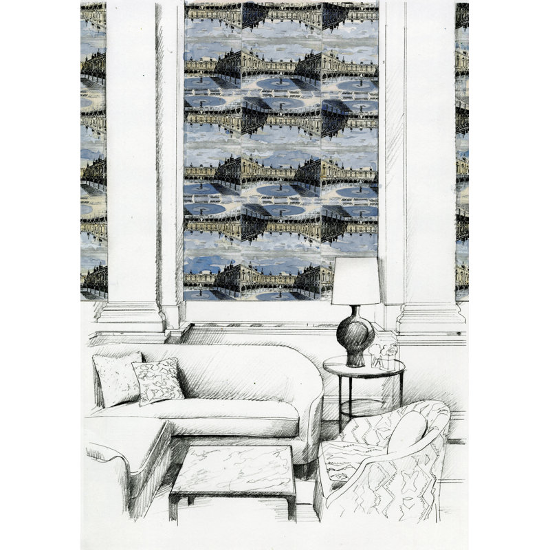 Royal Exchange Wallpaper, Taloyrs Gray/Platinum
