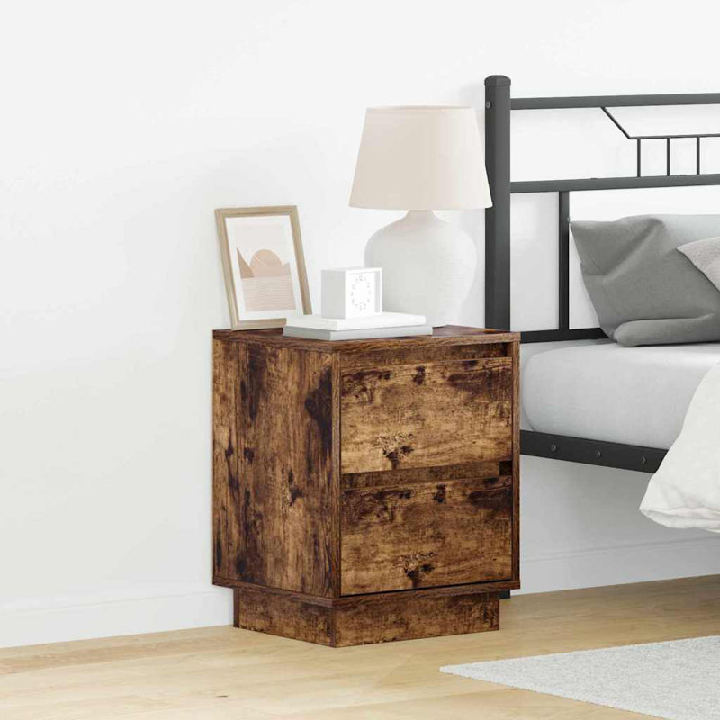 Bedside Cabinet 39 X 34.5 X 50 Cm Engineered Wood, White