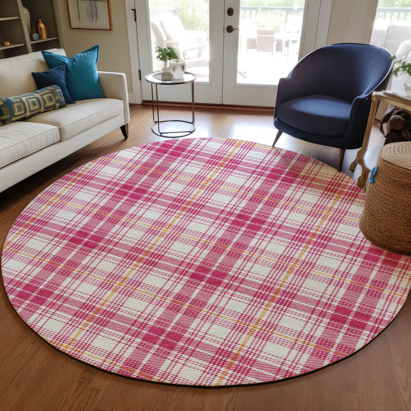  Machine Washable Indoor/Outdoor Chayden ACN993 Beige Rug, Round 8'