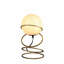 Lampe de table - H 13,5 po en verre avec globe en métal mat et spirale dorée à 4 anneaux