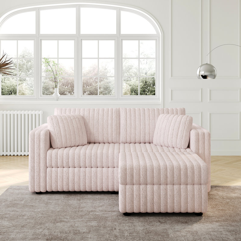 Pink Modular With Hydraulic Lift. 75.6" Stylish Seating Option. Quality Build. Solid Wood Frame, High Sponge Filler. Detachable Cushions. Multi-Functional Storage. Contemporary Furniture Design Lift