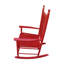 Chaise berçante en bois massif rose avec assise large et dossier à lattes Rose