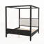 Lit plateforme à baldaquin en bois avec tête de lit tapissier, aucun sommier nécessaire-128949050-128949051