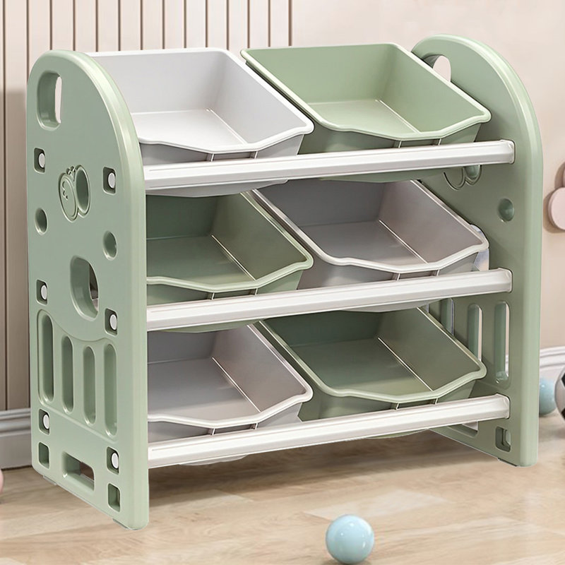 Organisateur de jouets en plastique Alianna, Vert/blanc