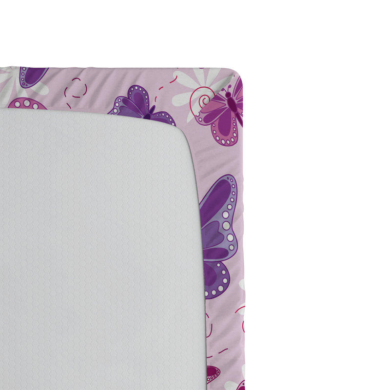 Ensemble de 2 draps-housse papillon Ambesonne Wings Dancing Hippie - mauve et rose, Drap-housse très grand californien