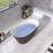 Acrylic Freestanding Soaking Bathtub 59'' x 29'' Single Slipper Stand Alone Bathroom Tub with Side Drain-94129309