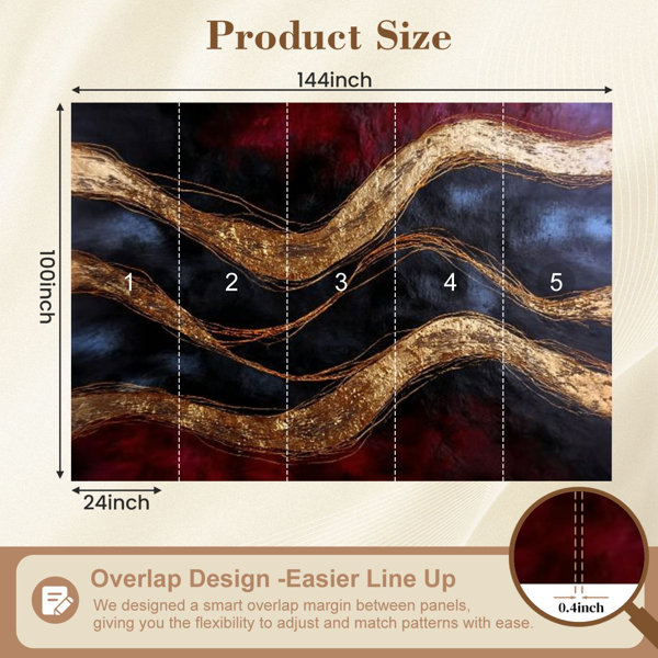 Red Barrel Studio Vintage Peel and Stick Wallpaper Red Abstract Marble ...