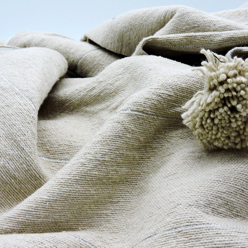 Square Indoor/Outdoor Pillow Cover, Beige/Silver