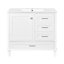 Meuble-lavabo blanc 36 po avec cadre en pin massif, porte à fermeture en douceur et 3 tiroirs pour un rangement moderne-126233453