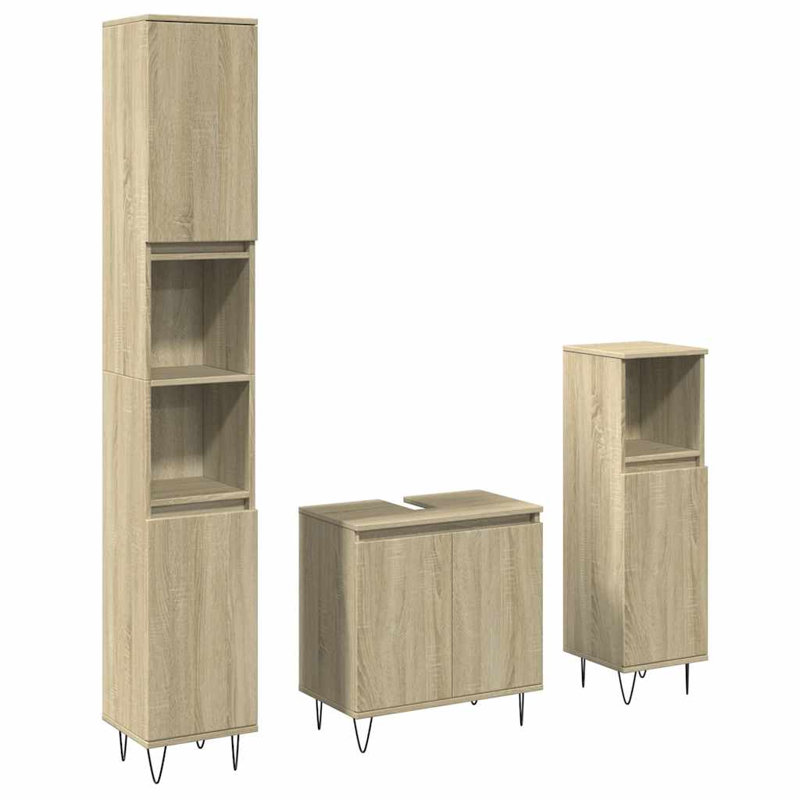 Brynnleigh Bathroom Storage Furniture Set, Sonoma oak