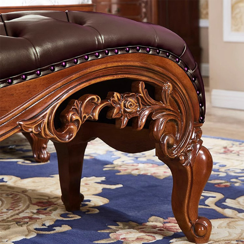 Banc rembourré en cuir véritable Azair
