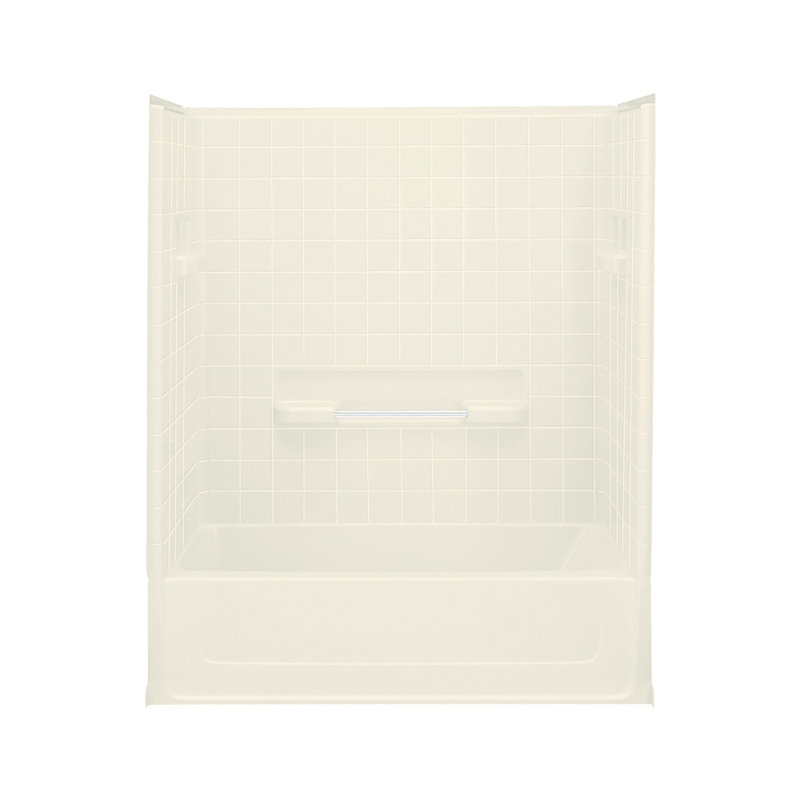 31.5'' W D Shower Base, Left Hand, High Gloss Biscuit