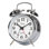 Réveille-matin analogique à quartz cloche en argent