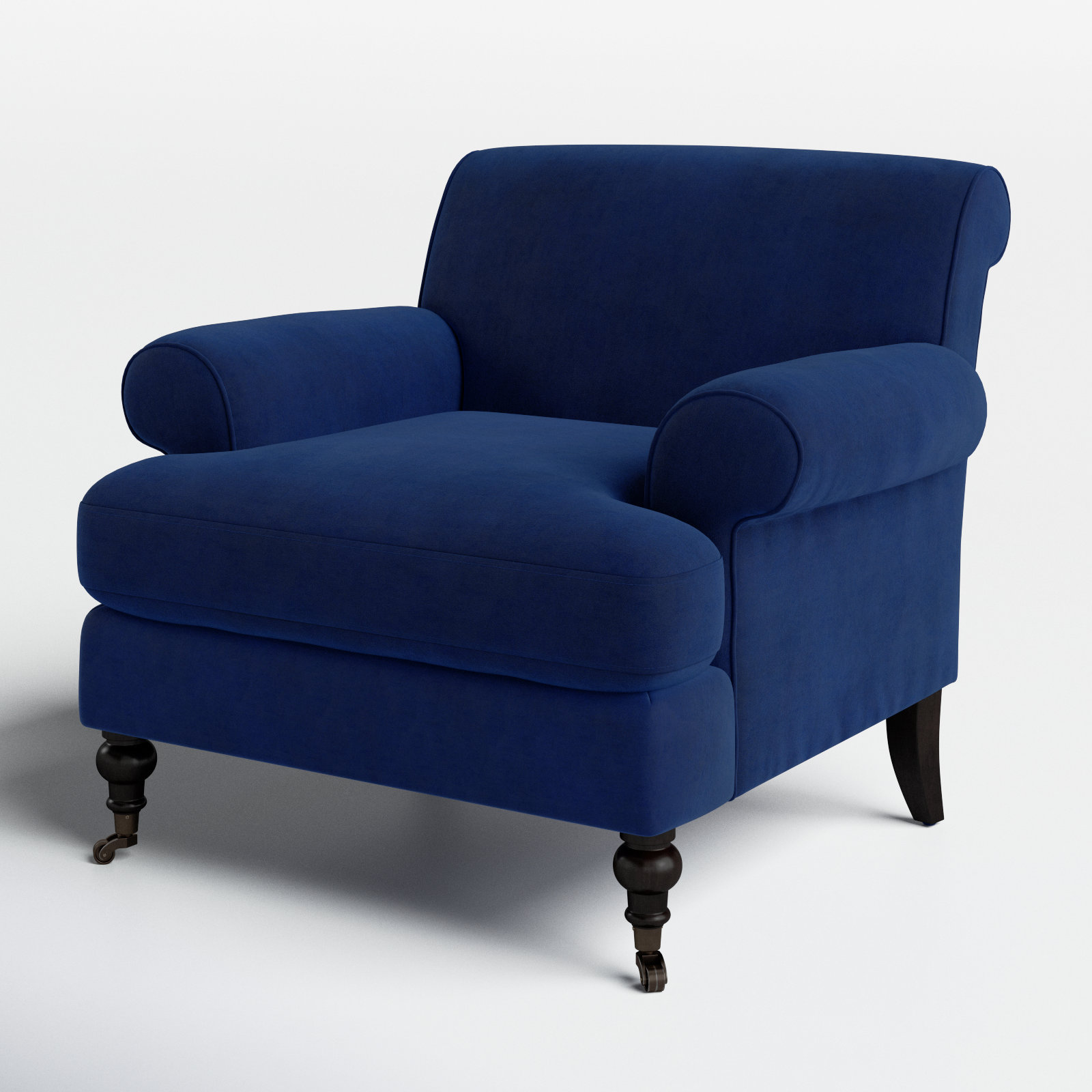 Harbor Upholstered Armchair, Navy Blue Velvet