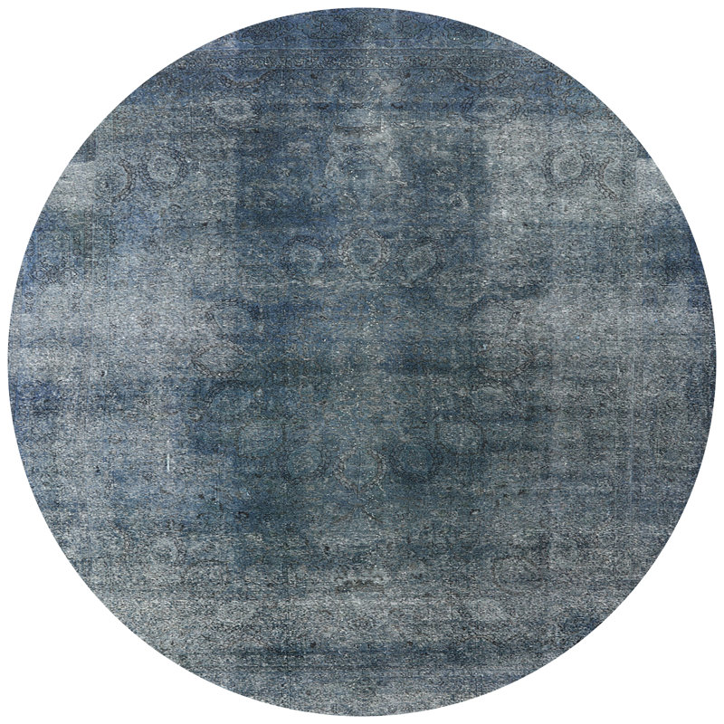 Tapis bleu marine / gris Feodor, Rond 7 pi