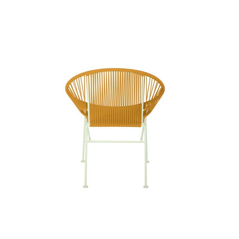 Concha Indoor/Outdoor Handmade Dining Chair, White, Caramel