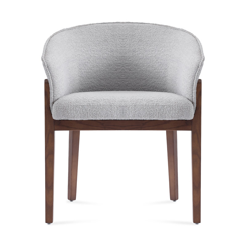Lucent Walnut Effect Ash Wooden Frame Dining Chair, Grey
