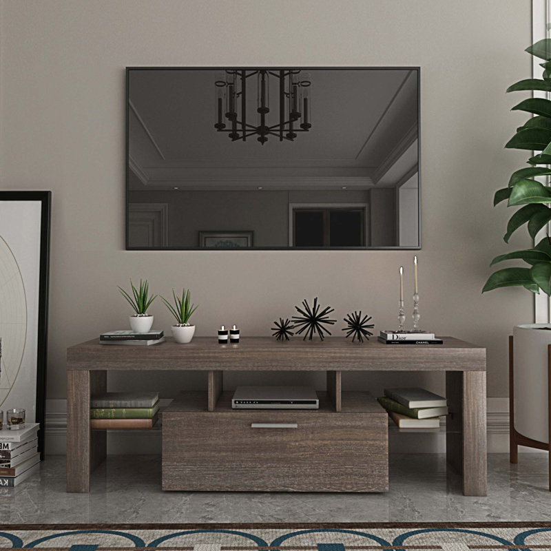 Lynam Unfinished TV Stand for TVs up to 55", Brown