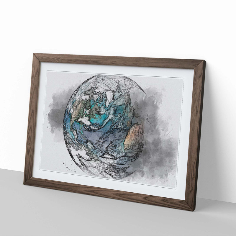 Our Planet Earth - Picture Frame Graphic Art Print, Walnut Framed, 27cm H x 36cm W x 2cm D