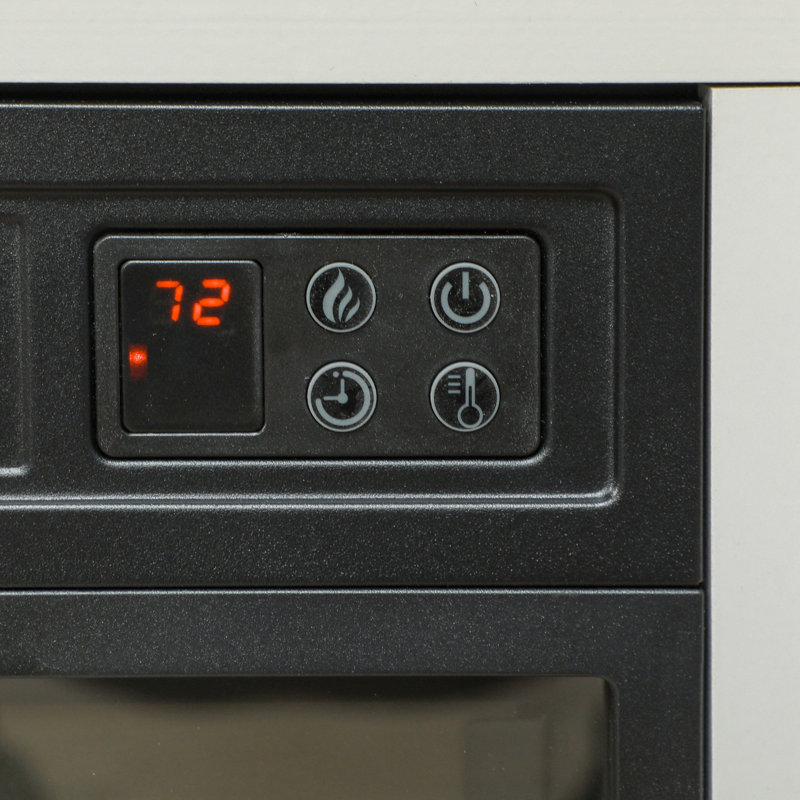 Foyer électrique 27 po - Chaufferette 1400 W avec effet de flamme, température réglable blanche 62 82, télécommande, minuterie, fonctionnement silencieux, chauffage, flamme 3D réaliste, intensité, température 82, semblable à un ventilateur