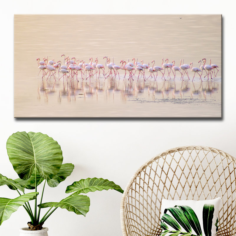" Marching Pinks ", 24" H x 48" W x 1.5" D