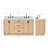 Ariel Kellie 67 Inch Double Oval Sink Bathroom Vanity With Italian Carrara Marble Countertop-105988756