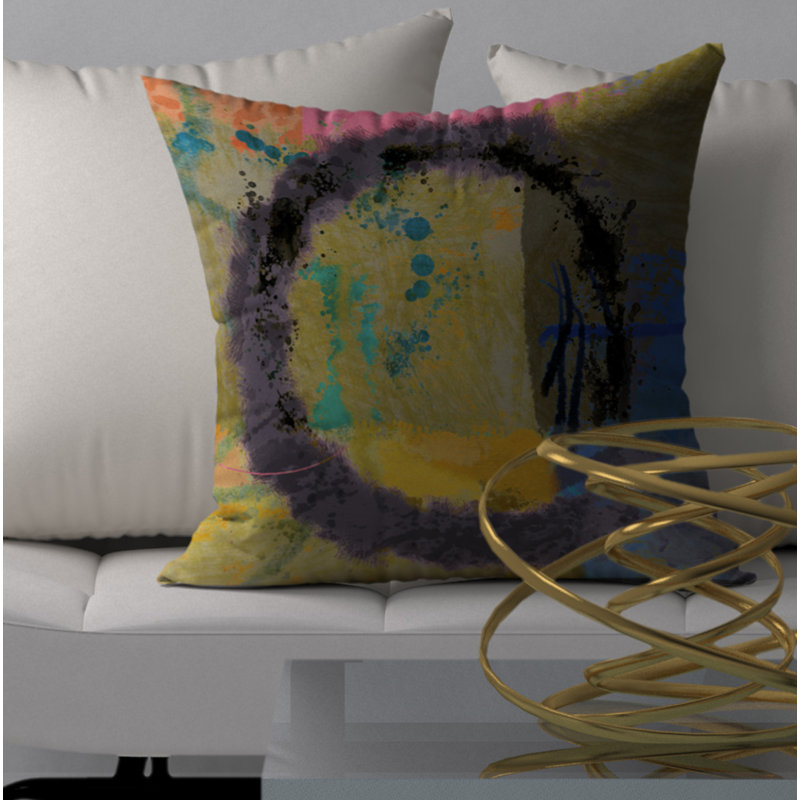 Victor Abstract Reversible Throw Pillow, 18" x 18"