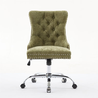 Comfortable Modern Chenille Office Chair With Adjustable Chrome Base