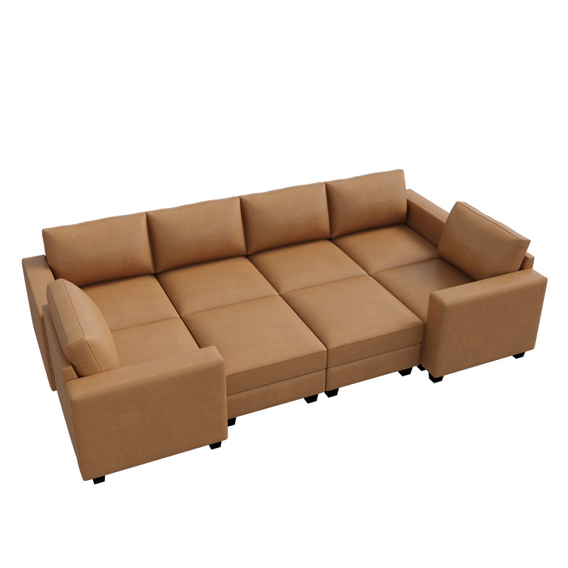 Canapé-lit modulaire avec rangement Abramson, H 36,2 po x l 125,4 po x P 36,2 po