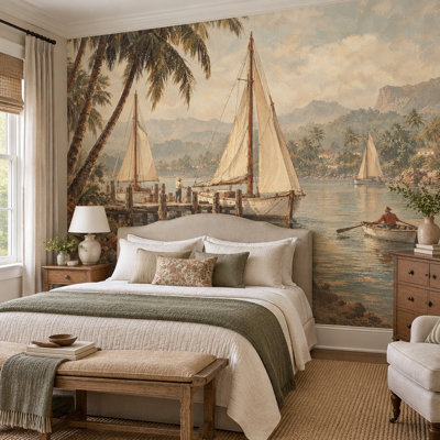 Papier peint paysage nautique tropical