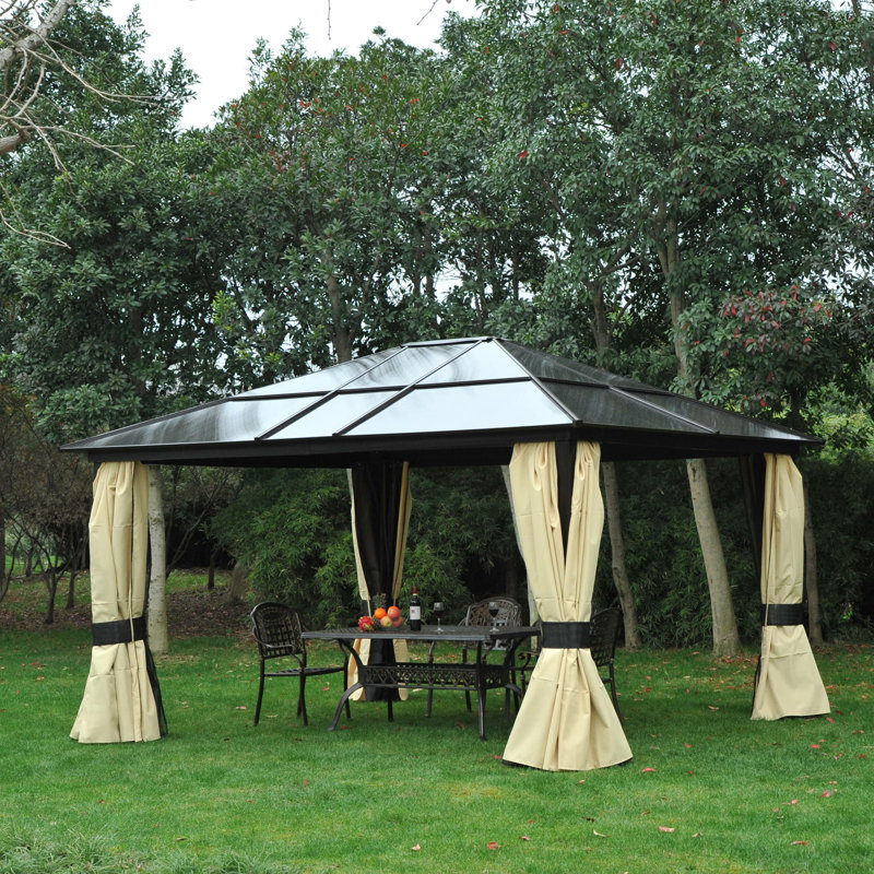 Showstead 3.6 x 4m Hardtop Gazebo Canopy with Polycarbonate Roof