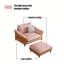 Chaise avec accoudoirs évasée jaune en cuir véritable avec repose-pieds