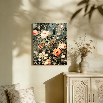 Vintage Floral, Unframed Wall Art, 36"L X 24"W