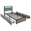 John Bed with LED Strip, 4 Drawers & USB Ports-1626465133