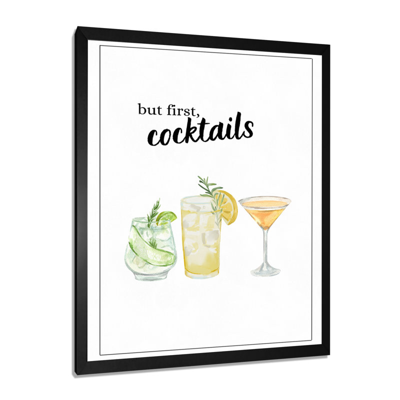 But but, cocktails - salon d'art mural, Cadre photo noir simple, H 20 po x l 12 po
