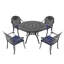 Ensemble de salle à manger 5 pièces en aluminium coulé avec coussins