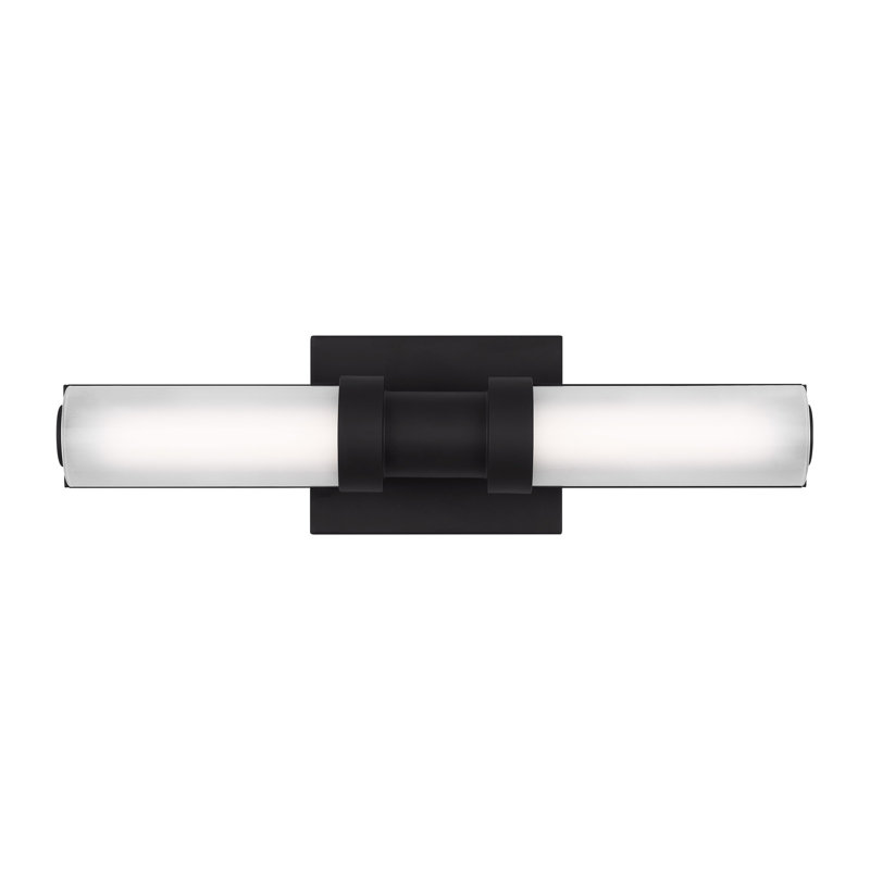 Midnight Black Frosted LED Vanity Light with Steel Fixture