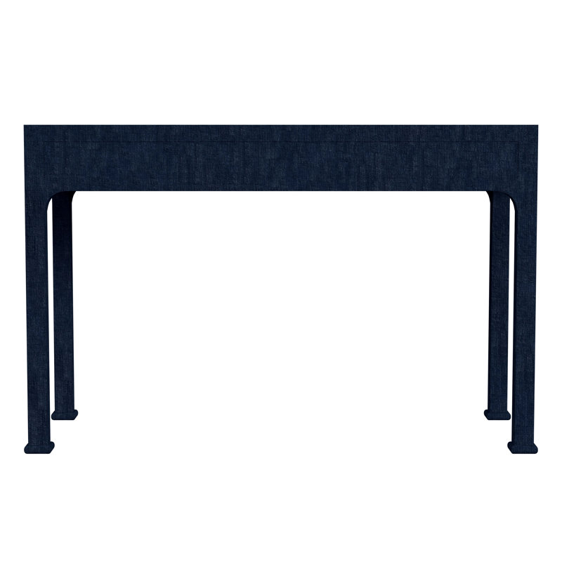 Chatham Raffia and Wood 2- Drawer Desk, Navy